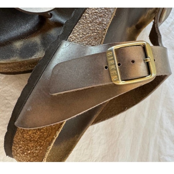 Birkenstock Womens Silver Gizeh Strap Thong Sandals Size 39 US 8.5 9 - Picture 5 of 5